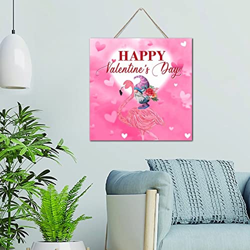 Gnome de Saint-Valentin en bois et citation rustique d'amour pour le foyer