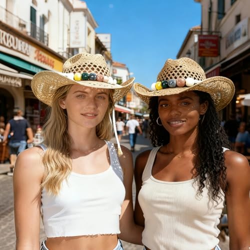 Image of Cowboy Hat Bands for Men Women, Leather Hatbands Belt for Cowboy /Western /Fedora /Cowgirl Hats