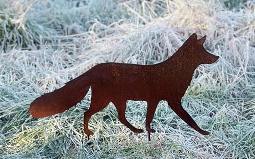 STEINFIGURENWELT GIEBEN Fuchs gehend 60x32cm zum Stecken Gartenstecker...