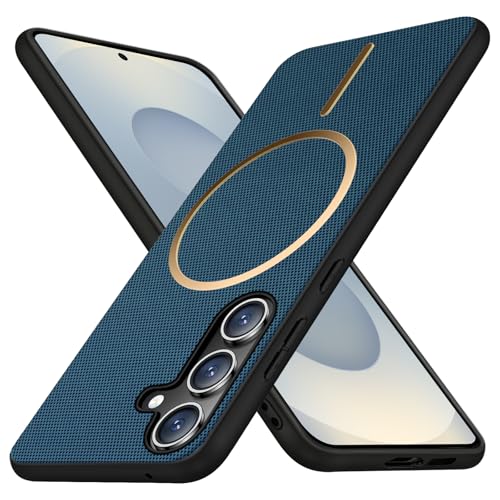Coque Samsung S25 en similicuir PU bleu antichoc de qualité supérieure