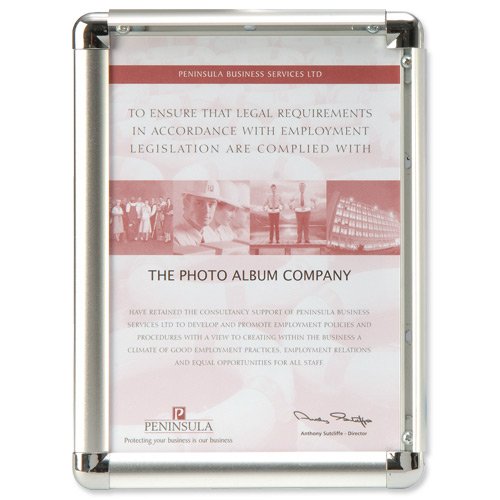 Image of Photo Album Company Promote-It Display Frame Aluminium Front-loading with Fixings A3 Ref A3PROM