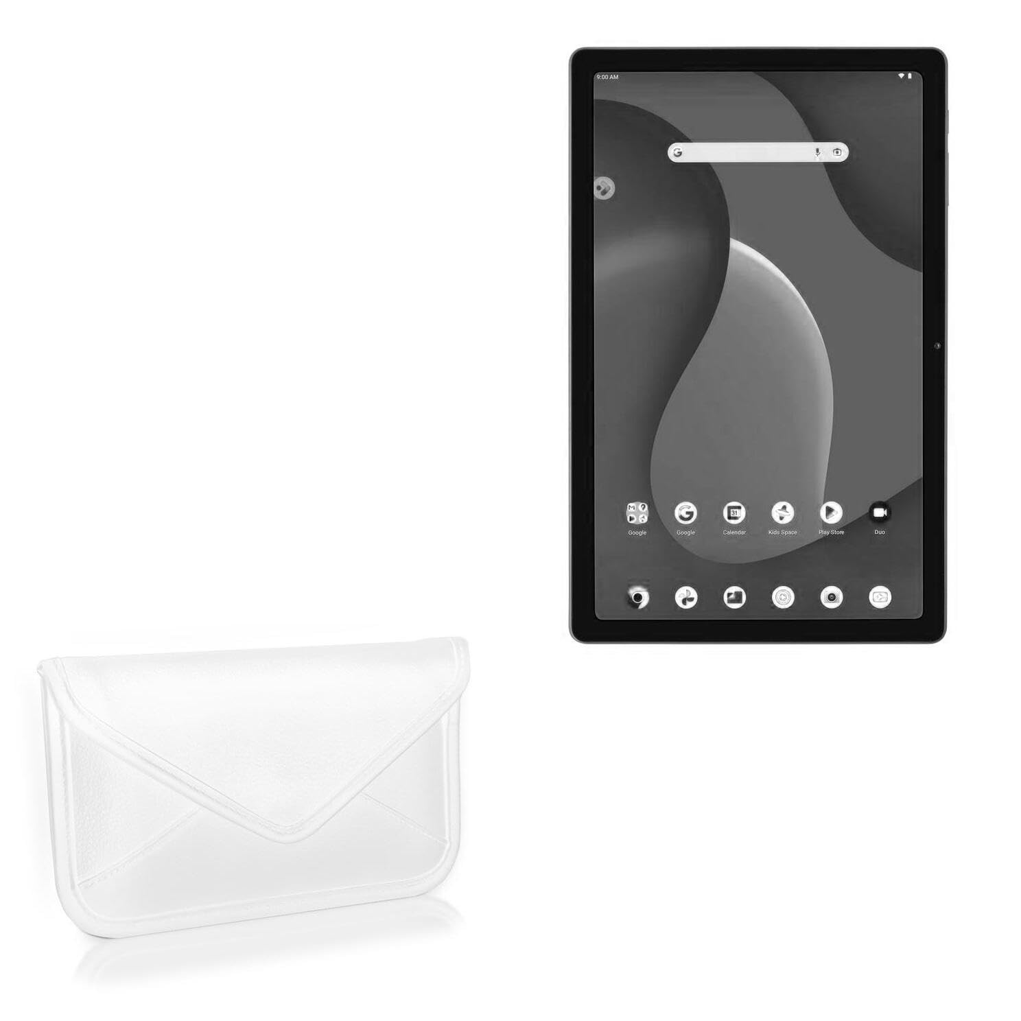 BoxWave Case Compatible with Onn. TBGGL100110603 - Elite Leather Messenger Pouch, Synthetic Leather Cover Case Envelope Design - Ivory White