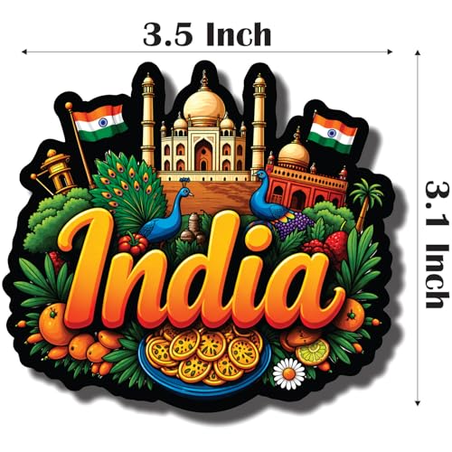 Image of CVANU India Country Landmark Theme 2pcs MDF Fridge Magnet - Wooden Travel Souvenir Refrigerator Decorative Collectible Magnet