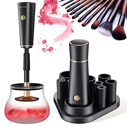 NICARE Premium Makeup Brush Cleaner and Dryer, Super-Fast Electric Brush Cleaner Machine Automatic Brush Cleaner Spinner Makeup Brush Beauty Tools, Deep Cosmetic Brush Spinner for Brushes (Black)