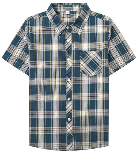 Image of SANGTREE Summer Button Down Shirts Cottn Tops for Men Women Boy Girl
