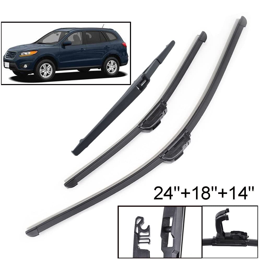 Limpiaparabrisas Delantero Y Trasero Ventana Escobillas Limpiaparabrisas para Hyundai para Santafe 2007 2008 2009 2010 2011 2012