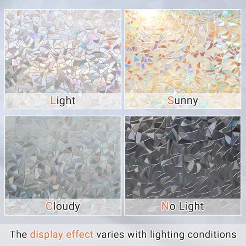 Image of WOO Home Frosted Glass Window Film & Stickers (12 X 72 INCH) Privacy Window Cover for Home & Office - Easy Apply, UV Protection, Removable Decorative Film (6d Stone Film | 1 X 6 SQFT)