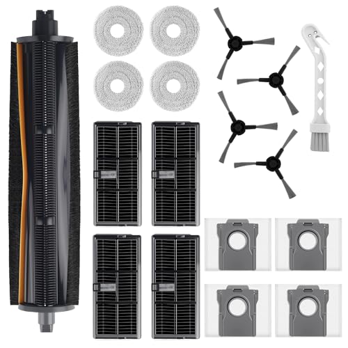18 Stück Zubehö für Dreame L10s Pro Ultra Heat, für Dreame L10s Ultra Gen 2 / Mova E30 Ultra/X30 Ultra, 1 Hauptbürste, 4 Wischtücher, 4 Filter, 4 Staubbeutel, 4 Seitenbürsten, 1 Reinigungsbürste