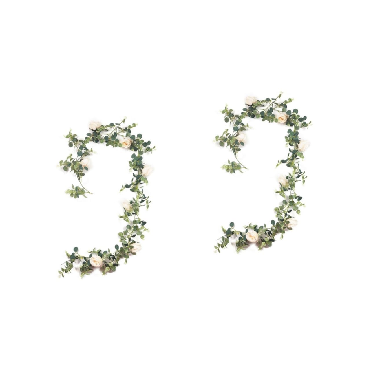 2stücke Künstlicher Rattan Wanddekor Mit Rosenornamenten Lange Hängende Blumenranke Für Hochzeiten Partys Und Wohnraumdekoration Und Pflegeleicht