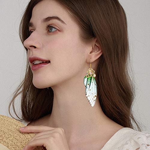 BELLA-Bee Butterfly Wing Drop Dangle Earrings Gold Plated Crystal Rhinestone for women wedding Jewelry2