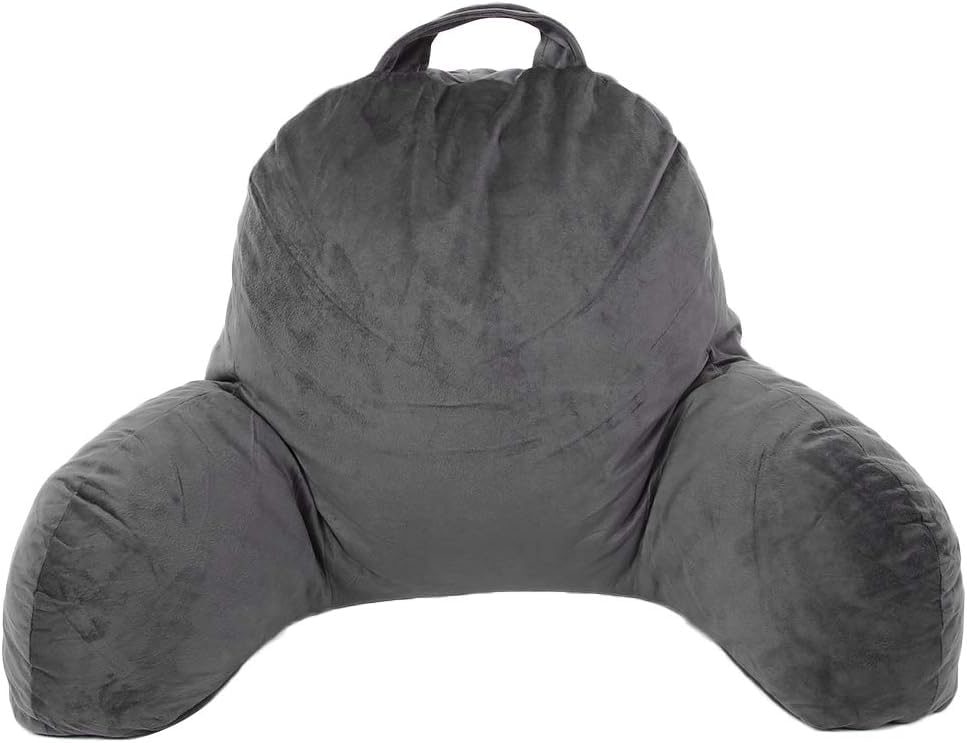 Coussin de chevet et oreiller de lecture avec accoudoirs pour soutien dorsal au lit