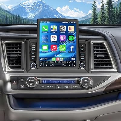 [Android15 4+64G] Car Radio Stereo for Toyota Highlander 2014-2019 with Wireless Carplay & Android Auto, Support GPS/WiFi/Bluetooth/SWC, FM, Backup Camera,9.7 Touch Screen Head Unit
