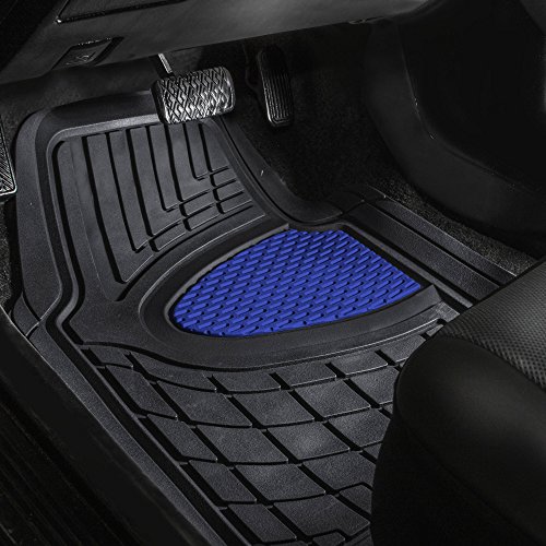 Automotive Floor Mats Blue Universal Fit Heavy Duty Rubber Fits Most Cars, Suvs, And Trucks, Full Set Trim To Fit Fh Group F11311Blue #TOP1