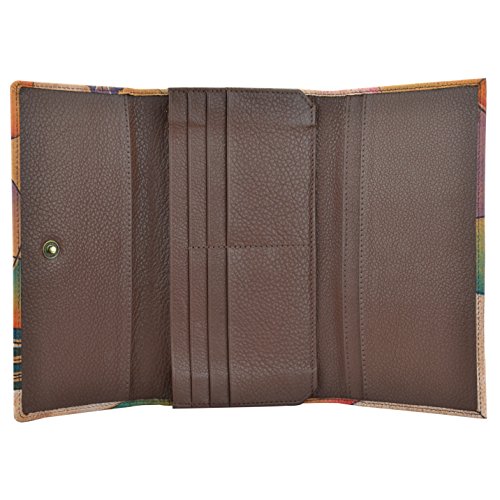 Anna by Anuschka Hand Painted Women’s Genuine Leather Ladies Checkbook Clutch Wallet - Image 4