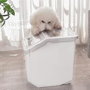 YXQ 2Pcs Dog Food Storage Container Airtight Box Grey,10kg Bulk Dry Food Grain Storage Barrels Sealed Bucket,Pets Food Bin with Seal Locking Lid, Wheels,Measuring Cup,1pcs Scoops(Random Color) YXQ 2Pcs Dog Food Storage Container Airtight Box Grey,10kg Bulk Dry Food Grain Storage Barrels Sealed Bucket,Pets Food Bin with Seal Locking Lid, Wheels,Measuring Cup,1pcs Scoops(Random Color)