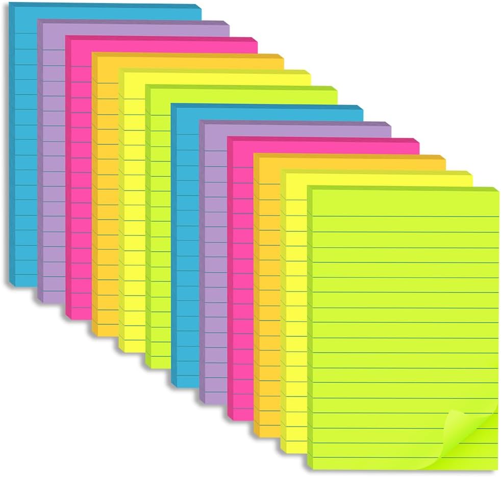 Color Your Notes: 12 Pack of Powerful Sticky Notes for Every Idea!
