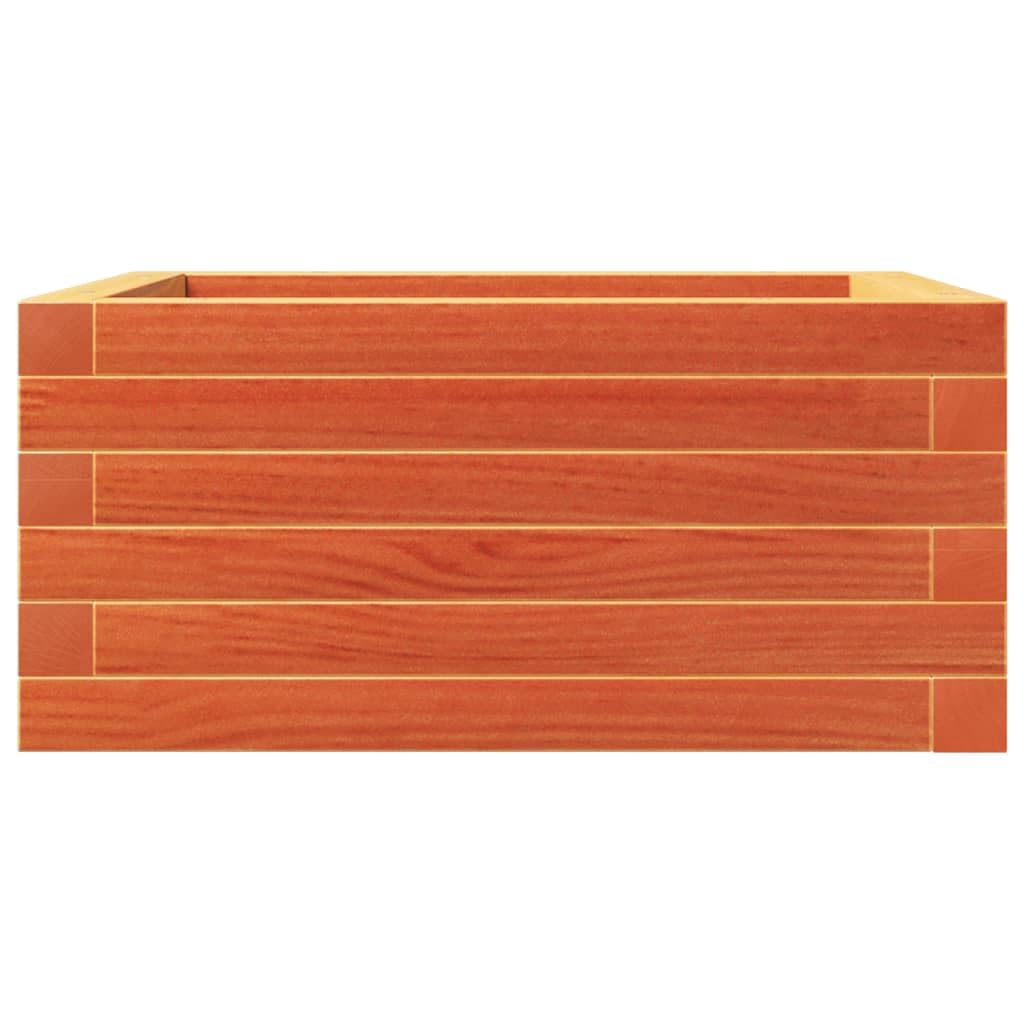 Macetero marrón cera de madera maciza de pino, 50 x 50 x 23 cm, maceta para jardín, terraza, balcón, alféizar de ventana, recipiente para plantas, hierbas, verduras, interior y exterior