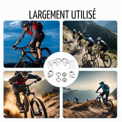 2PCS Patte de Dérailleur Arrière de Vélo, Support Dérailleur Arrière Universel en Alliage d'Aluminium, Pièces Détachées de Vélo avec Protection de Cadre en Cas de Chute pour Vélo de Montagne – vue 6