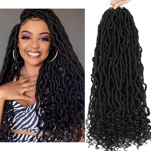 Stephanie Trecce finte da dea da 61 cm, con estremità ricce, confezione da 8 morbidi capelli finti all'uncinetto, colore nero naturale, pre-passati, sintetici per donne (1B, 61 cm) Stephanie Trecce finte da dea da 61 cm, con estremità ricce, confezione da 8 morbidi capelli finti all'uncinetto, colore nero naturale, pre-passati, sintetici per donne (1B, 61 cm)