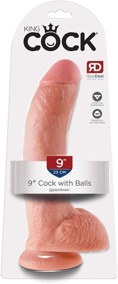 Pipedream King Cock with Balls, Flesh, 9 Inch