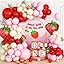 Amazon.com: Cherry Balloon Garland Arch Kit, Red Pink White Green Long ...