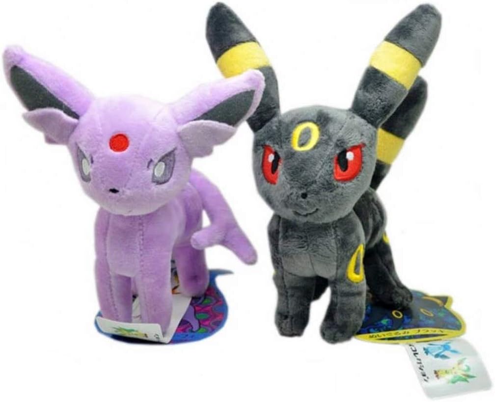 Espeon & Umbreon Plush Figure Toy 7-8" Game Collectible Stuffed (Set of 2 New)