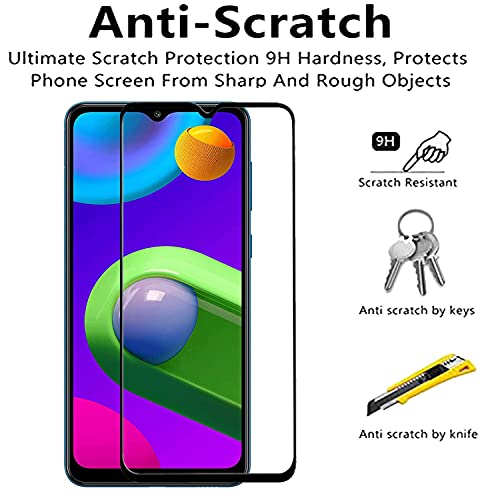 Image of STP FEEL� Glass Screen Protector For Samsung Galaxy A02S HD Clear, Bubble-Free, Anti-Scratch Full Protection Tempered Glass - Black, Pack of 1