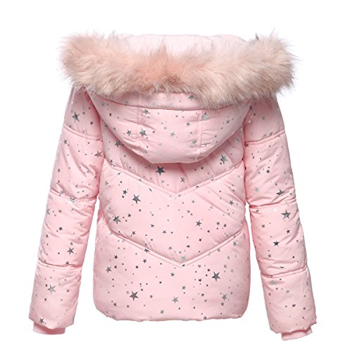 Rokka&Rolla Girls' Heavyweight Puffer Jacket Quilted Winter Coat with Hooded Faux Fur3