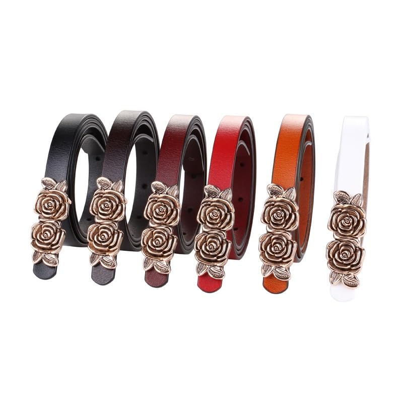 Women's Decorative Belt With A Dress Cowhide Small Belt Suit Jacket Sweater Belt(D)3