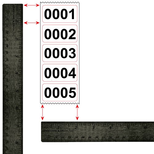 Consecutively Numbered Labels Self Adhesive Durable Vinyl- Measure: 2" X 1" By Kenco (Roll 001-500) #TOP2