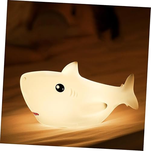 Miniatura 8 de UPKOCH Lámpara de silicona Shark Gel de sílice Nursery Batería infantil blanca