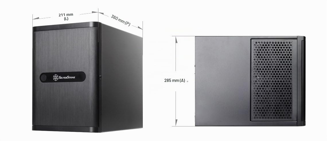 SilverStone SST-DS380 - Case Storage Mini-ITX con finestra, nero
