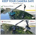 Support de voiture Insta 360, kit de montage de caméra 360, kit de montage par ventouse 5 en 1, compatible avec GoPro, Insta 360 et smartphones, maintien extra fort et bâton à selfie invisible