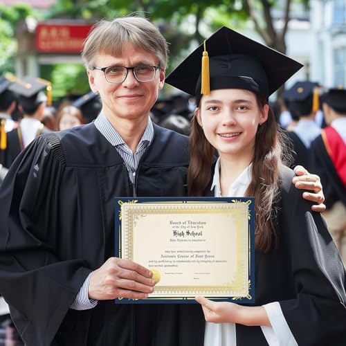50 Stück Urkunden Set mit Mappen und Aufklebern für A4 Zertifikate Diplom Vorlagen Urkundenpapier für Schule Abschluss Wettbewerbe oder Ehrungen