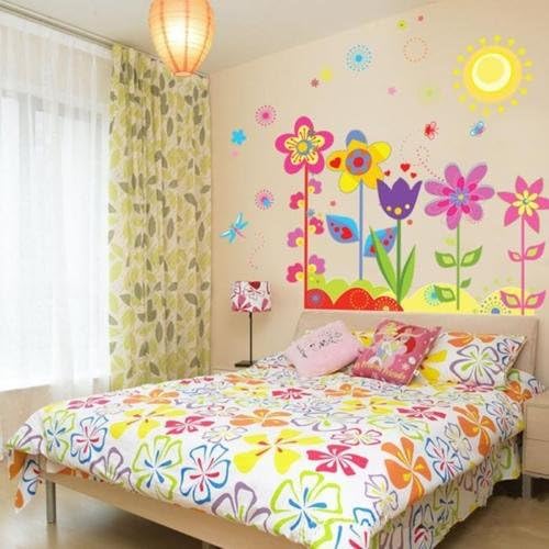 DIN GLL Flower Decal Vinyl Decor Art Home Removable Room Mural Wall Kids Baby Room Decor Stickers Window