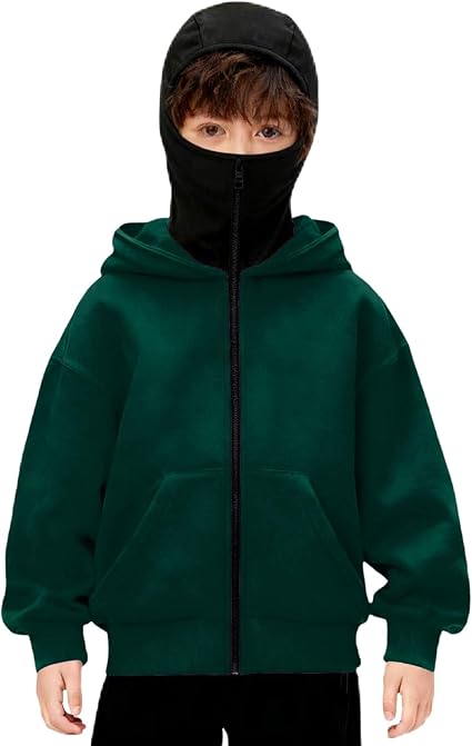Generisch Meisjes Jongens Balaclava Zip Hoodie Kinderen Winddicht Warm Generisch Meisjes Jongens Balaclava Zip Hoodie Kinderen Winddicht Warm