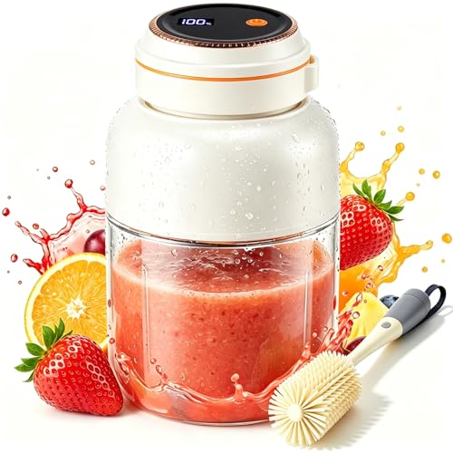 Image of 2026 Upgraded Portable Wireless Juicer Cup, 28 /45 Oz Cordless Electric Juicer Blender with 38 Blades, Leakproof Rechargeable USB-C Personal Blender for Ice Crushing Shakes Smoothies (White-49 Oz)