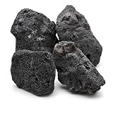 BUDDYTRIO 4–8 Inches Natural Black Lava Rocks, 4 PCS Medium Aquarium Stones for Aquascaping, Fish Tank...