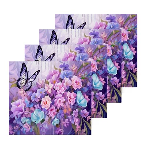 xigua Butterfly Butterflies Washcloths Towels, Highly Absorbent and Soft Cotton Face Cloths, 6 Pack Quick Dry Wash Cloths - 12 X 12 Inches