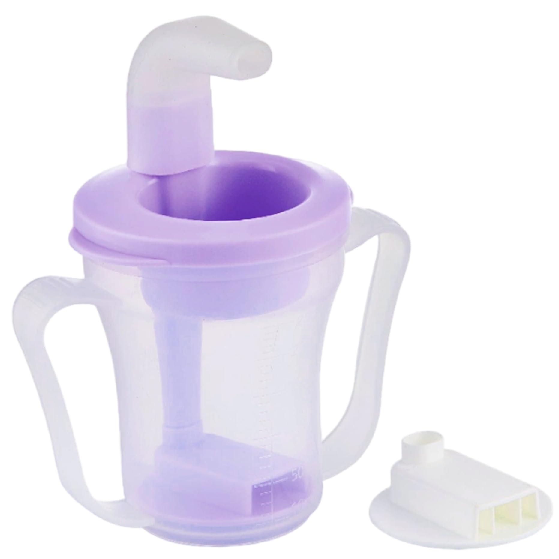 Vaso para sorber para adultos para personas mayores Vasos de plástico antiasfixia de 250 ml a prueba de derrames con tapas y pajitas Vaso para disfagia con asas dobles para adultos, hospitales, h.