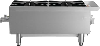 Kratos 12 Wide 2-Burner Commercial Hot Plate, Countertop Natural Gas Stove