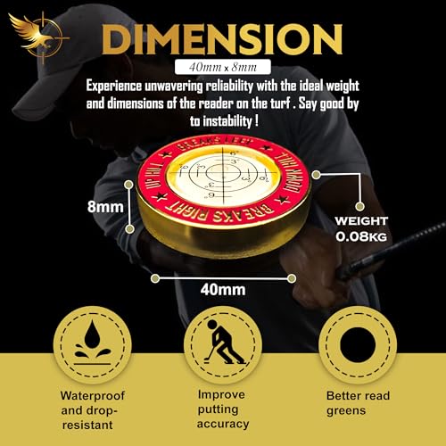 GOLD'N GOLF Leitor verde Pro Golf, acessórios de golfe para homens e mulheres, marcador de bola de