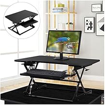 Ergonomic Height Adjustable Standing Desk Sit Stand Desk Desk Top Desk Riser BLK