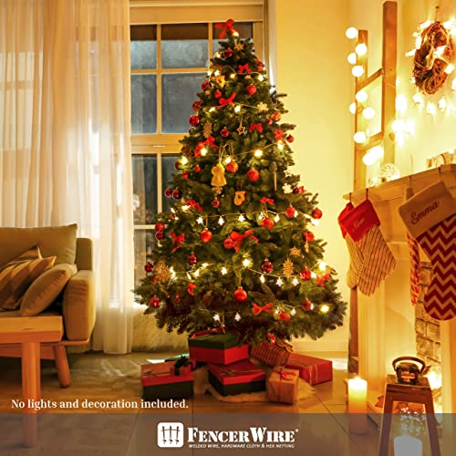 Fencer Wire 7.5 Feet W/ 2,514 Branch Tips, Dunhill Fir Full Artificial Green Christmas Tree For Indoor Home, Office, Party, Holiday Decoration, Premium Pre-Hinged Fake Xmas Tree Includes Metal Stand #TOP7