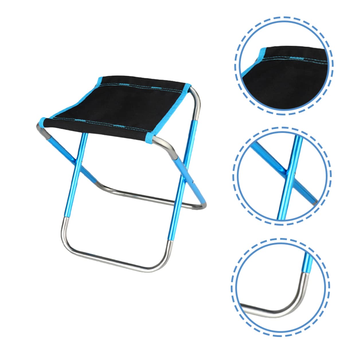 VANZACK Sgabello Campeggio Pieghevole Portatile in Lega di Alluminio Blu | Vacanze Estive, Tessuto Oxford, Borsa Inclusa, Design Compatto per Viaggio e Spiaggia