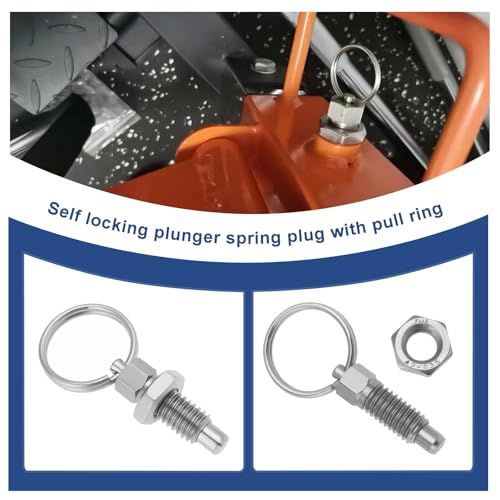 Be In Your Mind 4-teiliger Federstößel aus Edelstahl mit Zugring Gewinde M6x1 Länge 12 Mm Stiftaußendurchmesser 4 Mm Verwendet In Chassis Schränken Industrieanlagen