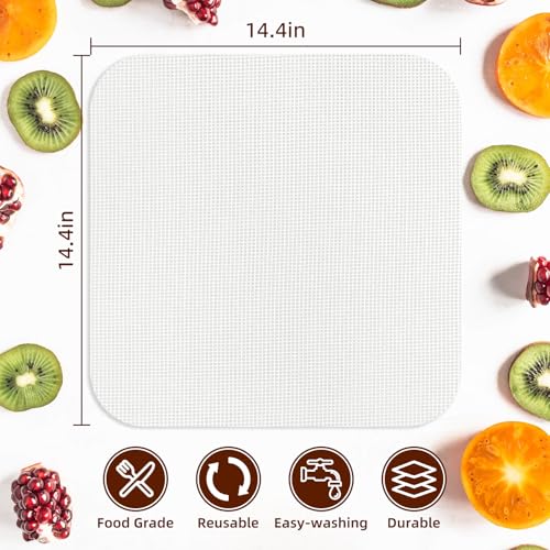 Pacote com 15 folhas desidratadoras de silicone, bandejas de couro de frutas, folhas desidratadoras