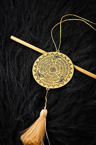 Islamic Car Hanging Dream Catcher Accessories Best for Your Car Interior Hanging, Gift, (Golden 3 KUL)
