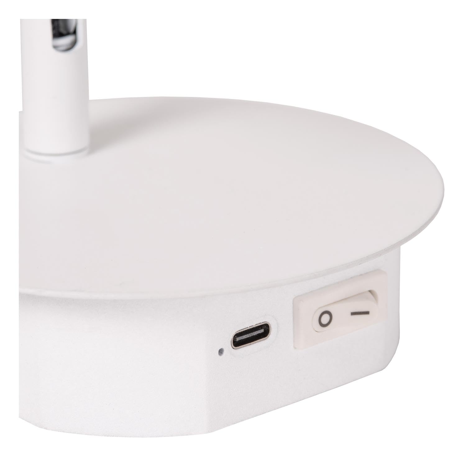 LUCIDE JOLIJN - Lampe de chevet/Applique mural Rechargeable - Batterie/Piles - Ø 10,2 cm - LED - 1x2W 3000K - Magnétique - Blanc