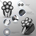 MOTLATA 6D Electric Shaver for Bald Men 7 in 1 Professional Mens Razors Rotary Head Shavers Waterproof Bald Shaver…